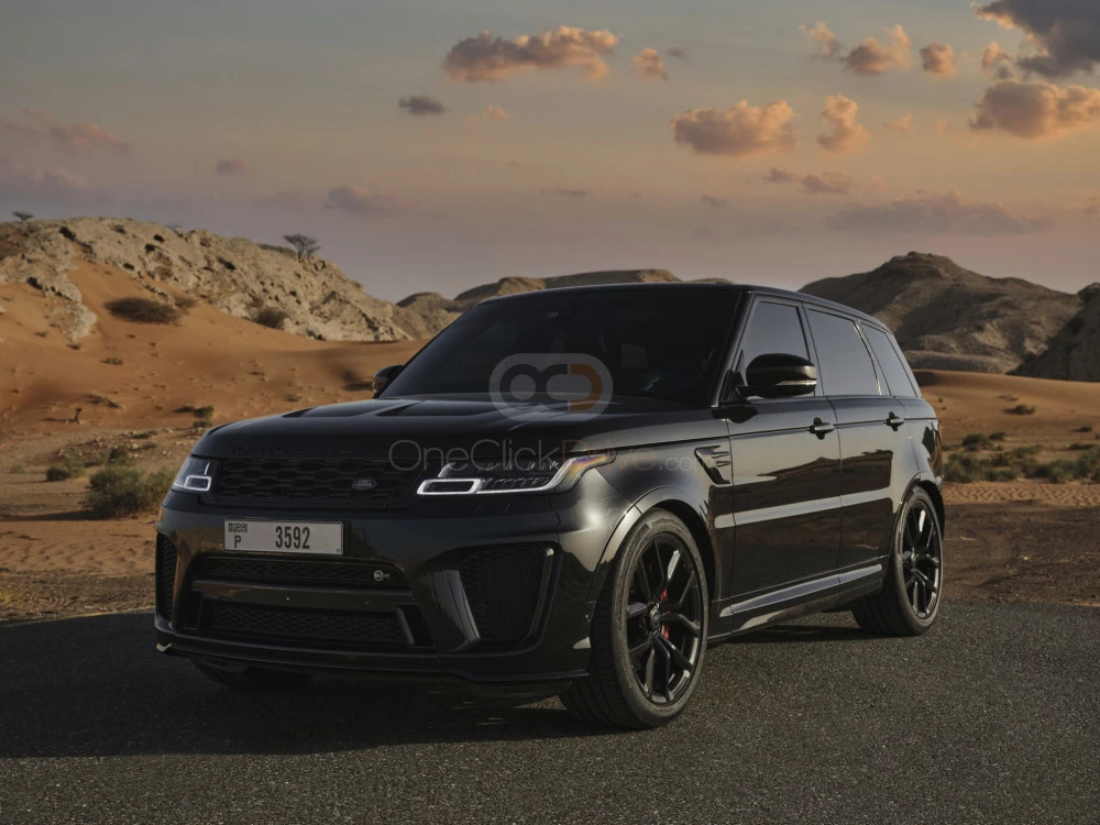 Negro Land Rover Range Rover Sport SVR 2019 for rent in Abu Dhabi 2